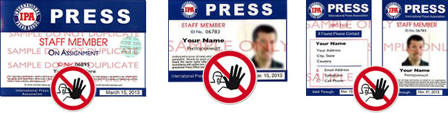 IPA Fake Press Cards
